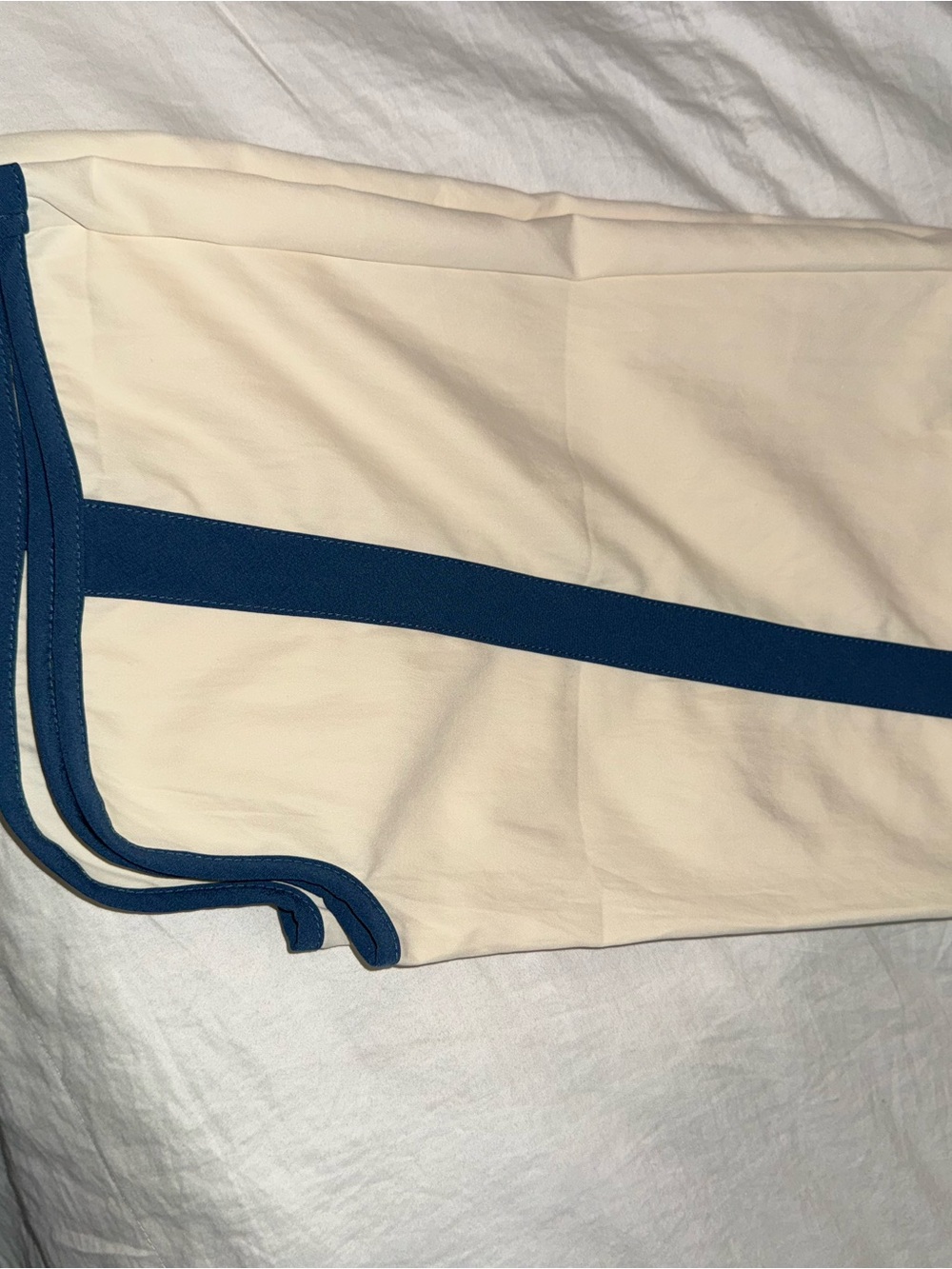 Cream Track Pants with Blue Stripes - Picture 10 of 10